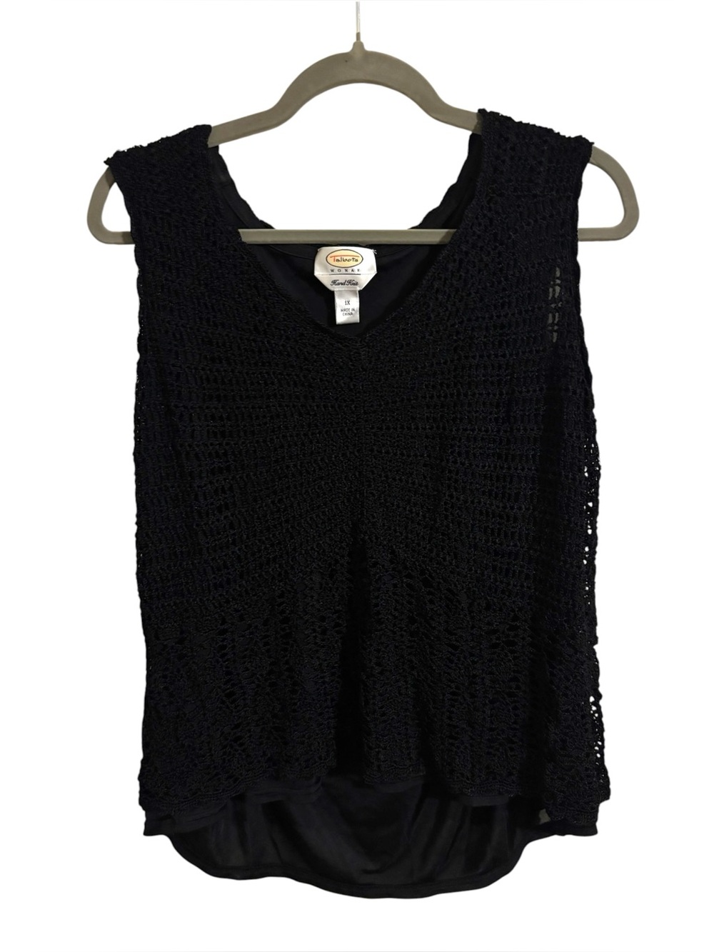 Talbots Hand Knit Black Lined Tank Top Size 1X - Picture 1 of 7